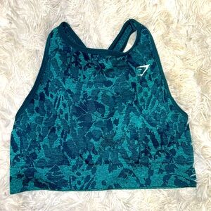 Gymshark teal leopard print sports bra small NEW